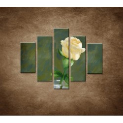 Obrazy na stenu - Maľovaná ruža - 5dielny 100x80cm