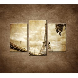 Obrazy na stenu - Výhľad na Eifelovu vežu - 3dielny 75x50cm