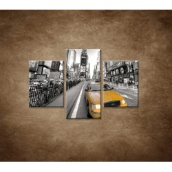 Obrazy na stenu - Žltý taxík - 3dielny 90x60cm