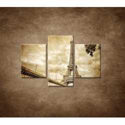 Obrazy na stenu - Výhľad na Eifelovu vežu - 3dielny 90x60cm