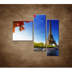 Obrazy na stenu - Eifelova veža - 3dielny 110x90cm