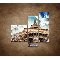 Obrazy na stenu - Eifelova veža zdola - 3dielny 110x90cm