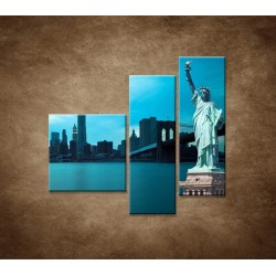 Obrazy na stenu - Manhattan a Socha Slobody - 3dielny 110x90cm