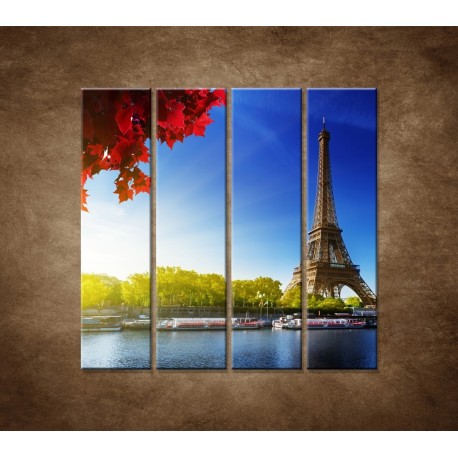 Obrazy na stenu - Eifelova veža - 4dielny 120x120cm