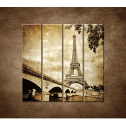 Obrazy na stenu - Výhľad na Eifelovu vežu - 4dielny 120x120cm