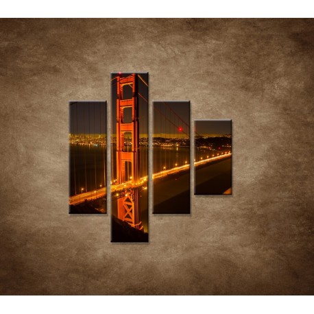 Obrazy na stenu - Golden Gate Bridge - 4dielny 80x90cm