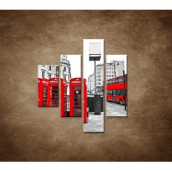 Obrazy na stenu - Londýn - 4dielny 80x90cm