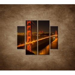 Obrazy na stenu - Golden Gate Bridge - 4dielny 100x90cm