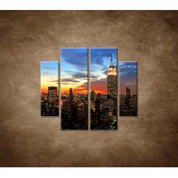 Obrazy na stenu - Nočný New York - 4dielny 100x90cm