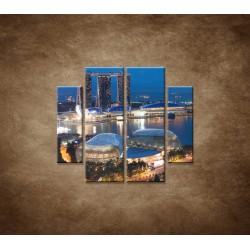 Obrazy na stenu - Singapur - 4dielny 100x90cm
