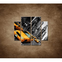 Obrazy na stenu - Taxi v New Yorku - 4dielny 100x90cm