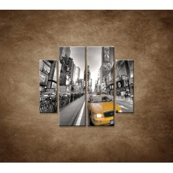 Obrazy na stenu - Žltý taxík - 4dielny 100x90cm