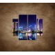 Obrazy na stenu - Singapur - nočná panoráma - 4dielny 100x90cm