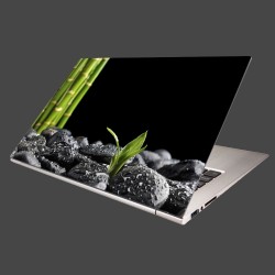 Nálepka na notebook - Čierne kamene a bambus