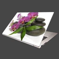 Nálepka na notebook - Orchidea na kameňoch