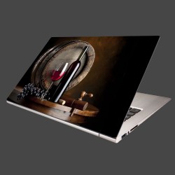 Nálepka na notebook - Fľaša červeného vína