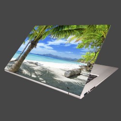Nálepka na notebook - Pláž s palmou