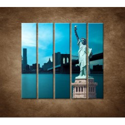 Obrazy na stenu - Manhattan a Socha Slobody - 5dielny 100x100cm
