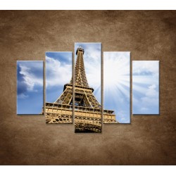 Obrazy na stenu - Pohľad na Eifelovu vežu - 5dielny 150x100cm