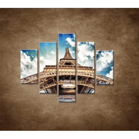 Obrazy na stenu - Eifelova veža zdola - 5dielny 100x80cm