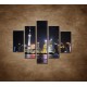 Obrazy na stenu - Nočný Shanghai - 5dielny 100x80cm
