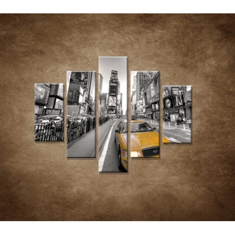 Obrazy na stenu - Žltý taxík - 5dielny 100x80cm