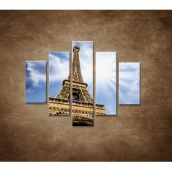 Obrazy na stenu - Pohľad na Eifelovu vežu - 5dielny 100x80cm