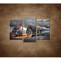 Obrazy na stenu - Rýchle auto - 3dielny 75x50cm