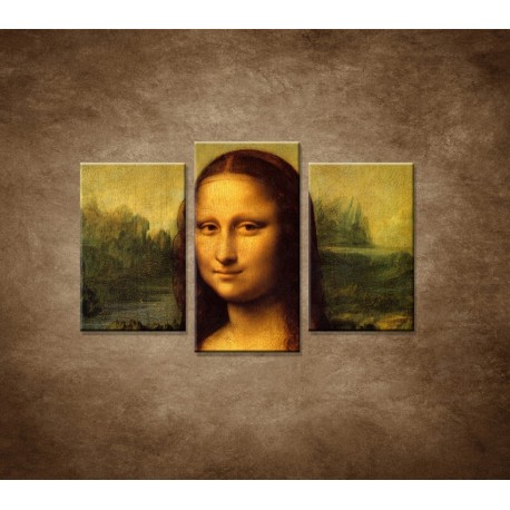 Obrazy na stenu - Mona Lisa - 3dielny 75x50cm