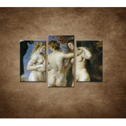 Obrazy na stenu - Reprodukcia - Rubens - Tri grácie - 3dielny 75x50cm