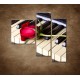 Obrazy na stenu - Ruža na klavíri - 3dielny 110x90cm