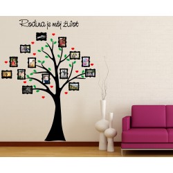Nálepka na stenu - Rodokmeň - strom s fotkami 9x13cm