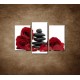 Obrazy na stenu - Čierne kamene a červené ruže - 3dielny 75x50cm