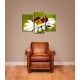 Obrazy na stenu - Lienky na kvete - 3dielny 75x50cm