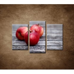Obrazy na stenu - Červené jablká - 3dielny 75x50cm