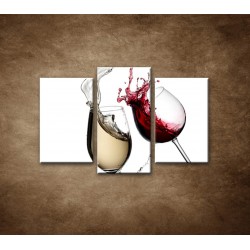Obrazy na stenu - Biele a červené víno - 3dielny 75x50cm