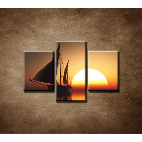 Obrazy na stenu - Západ slnka na mori - 3dielny 75x50cm