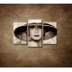 Obrazy na stenu - Žena v klobúku - 3dielny 75x50cm