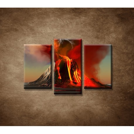 Obrazy na stenu - Sopka - 3dielny 75x50cm