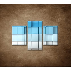 Obrazy na stenu - Modré kocky - 3dielny 90x60cm