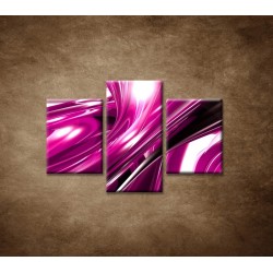 Obrazy na stenu - 3D fialová abstrakcia - 3dielny 90x60cm