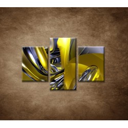 Obrazy na stenu - Žltá abstrakcia - 3dielny 90x60cm
