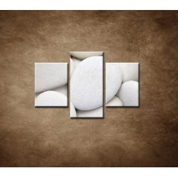 Obrazy na stenu - Biele kamene - 3dielny 90x60cm