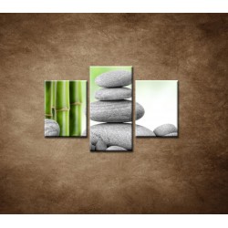 Obrazy na stenu - Kamene a bambus - 3dielny 90x60cm