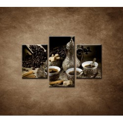 Obrazy na stenu - Kanvica kávy - 3dielny 90x60cm