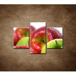 Obrazy na stenu - Červené a zelené jablká - 3dielny 90x60cm