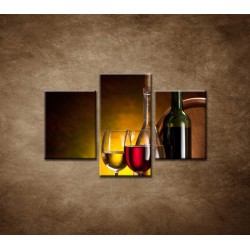 Obrazy na stenu - Víno so sudom - 3dielny 90x60cm