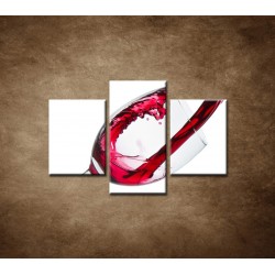 Obrazy na stenu - Červené víno - 3dielny 90x60cm