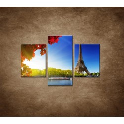 Obrazy na stenu - Eifelova veža - 3dielny 90x60cm