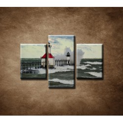 Obrazy na stenu - Maják po búrke - 3dielny 90x60cm